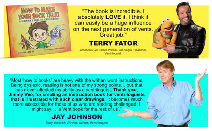 Reader review of How To Make Your Sock Talk. A kids ventriloquism book about making a sock puppet talk, by Belly Laugh Books.